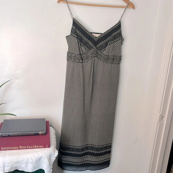 Tory Burch Dresses & Skirts - Tory Burch New Label Spaghetti Strap Beaded Black Gray Shift Dress Sz XS Petite